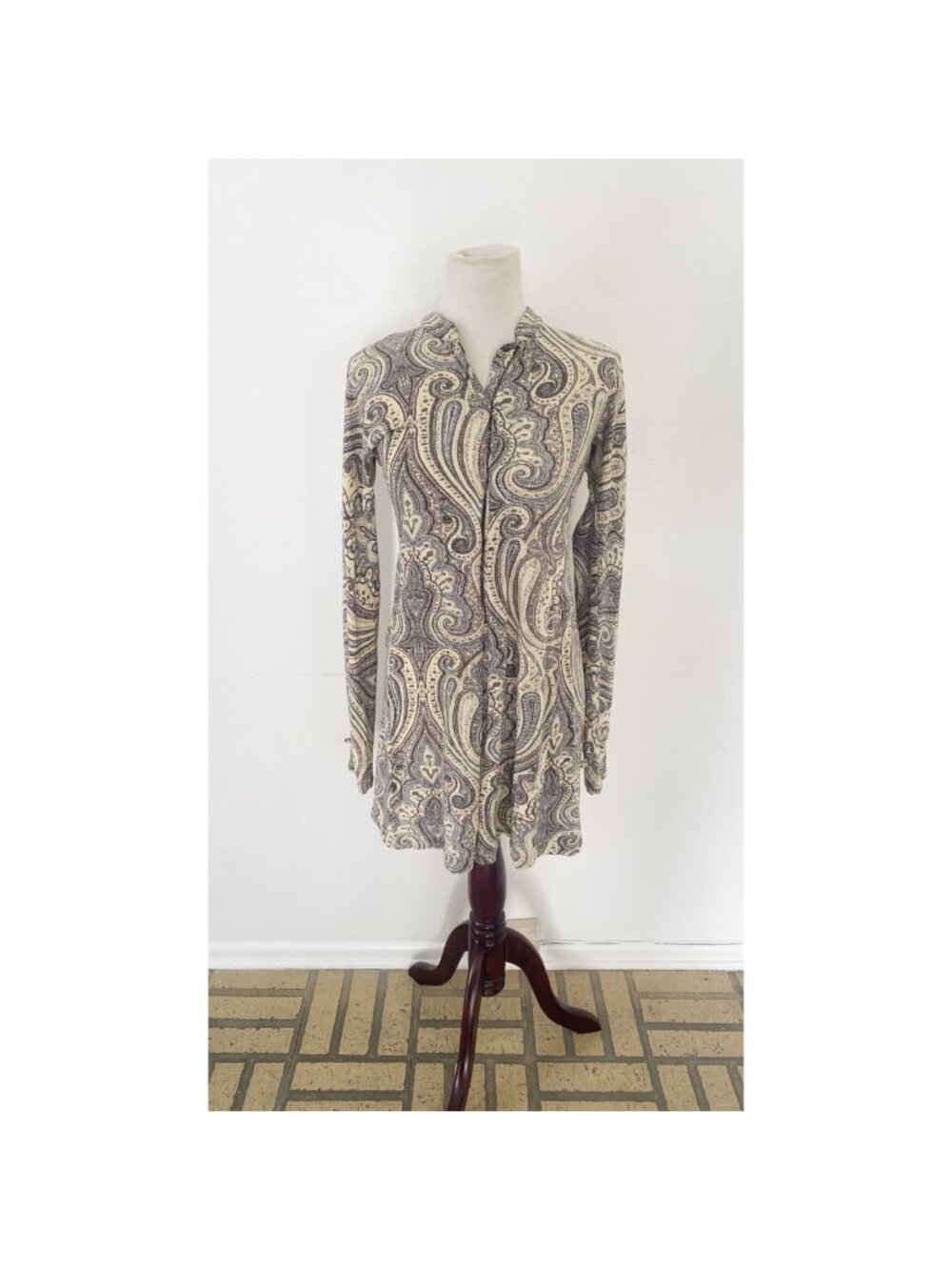 Dries van Noten Vintage Paisley Wool Cashmere Tunic Long Sleeve